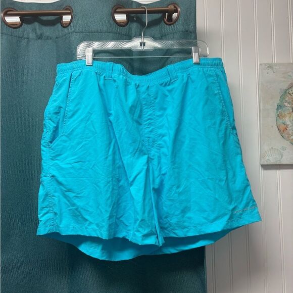 NWT Columbia UPF 50 Omni-Shade Swim Trunks, Light Blue/Teal, Size XXL - Picture 1 of 6